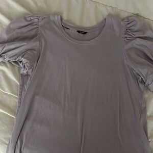 Elegant Puff Sleeve Tee in Soft Purple